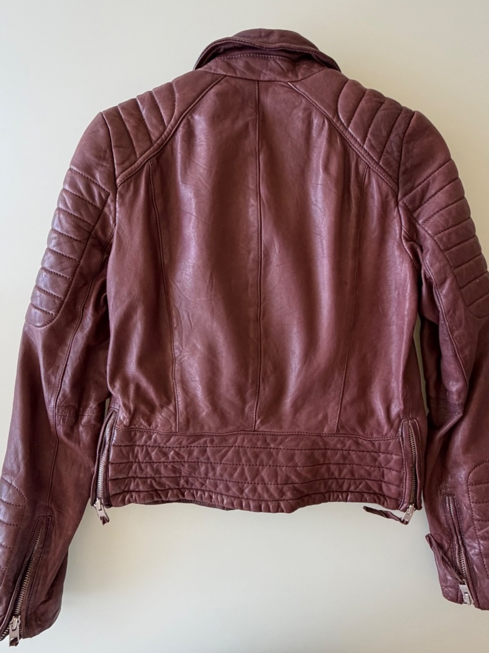 All Saints Oxblood Leather Jacket - Picture 4 of 4